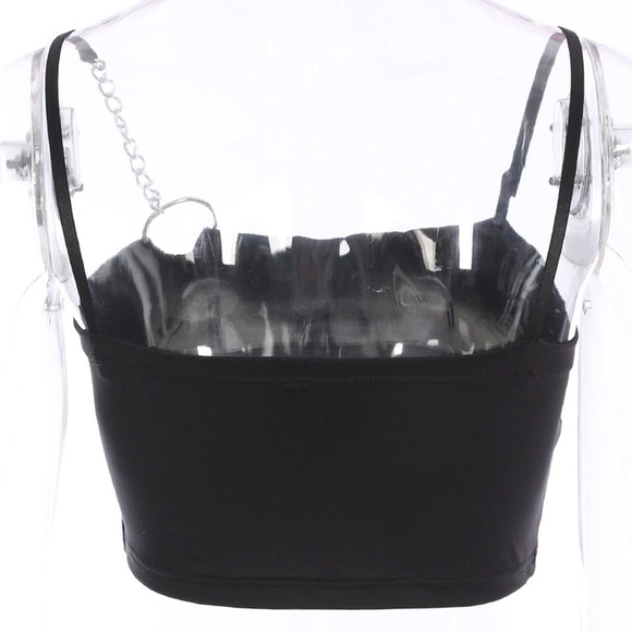 Black spaghetti strap crop top - Picture 5 of 6